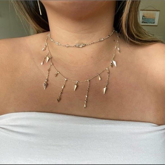 Kendra Scott rose Gold plated Debra Choker adjustable Necklace iridescent stones - Picture 10 of 11